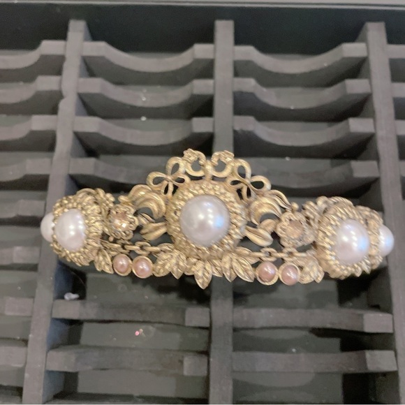 Accessories - 164T. Faux Pearl and Metal Tiara Women’s